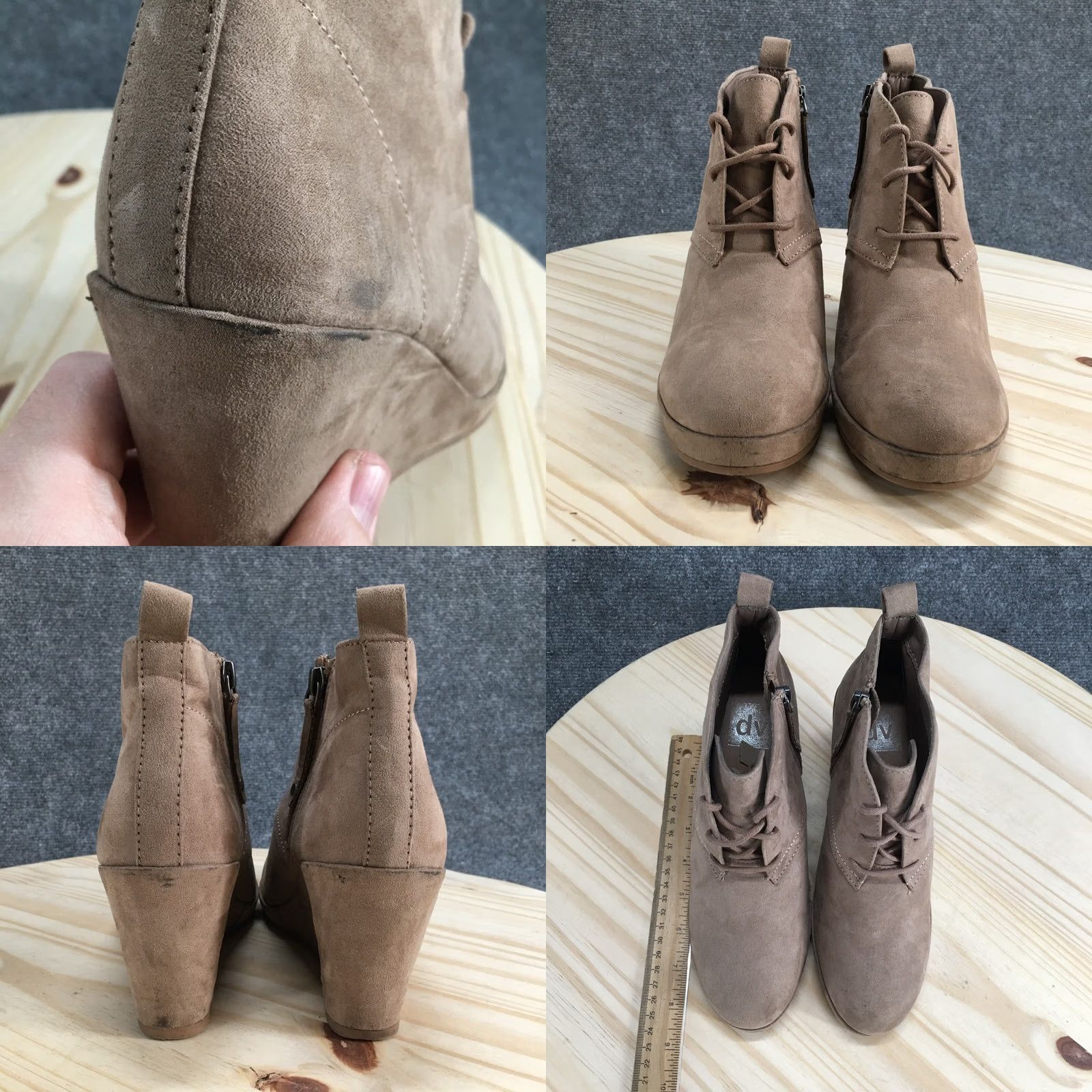Dolce Vita Dolce Vita Boots Womens 8 Gael Desert Beige Round Toe Ankle Top Wedge Heels DV Shoes Classic Desert Boot Womens 8 Size M / US 6-8 / IT 42-44 - 8 Thumbnail