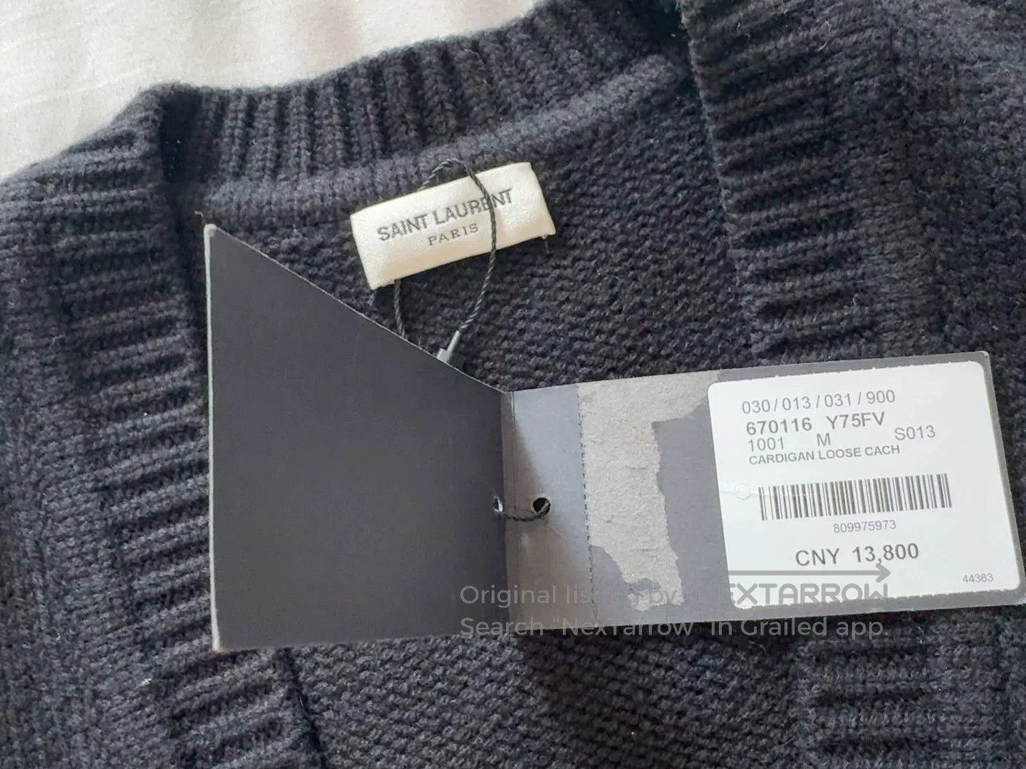 Saint Laurent Paris Saint Laurent Sequin Logo Knit Cardigan. Size M / US 6-8 / IT 42-44 - 3 Thumbnail