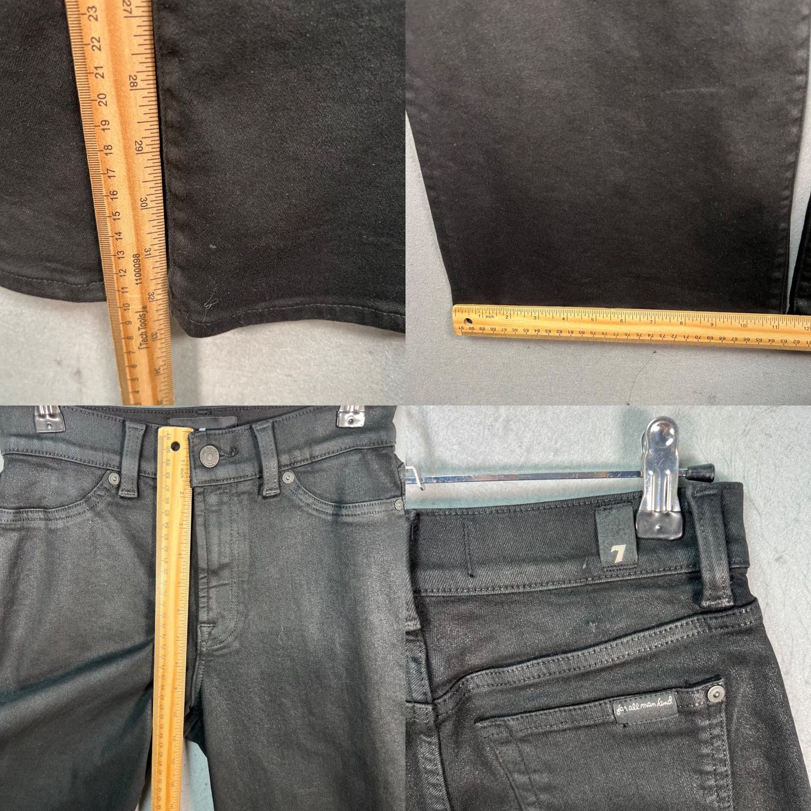 7 For All Mankind 7 For All Mankind Wide Leg Coated Black Denim Jeans Womens Size 25 Size 42" / US 20 - 8 Thumbnail
