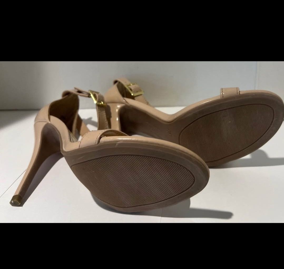 Steve Madden Madden Girl Dafney Patent Leather Nude Heels Size US 8.5 / IT 38.5 - 5 Thumbnail
