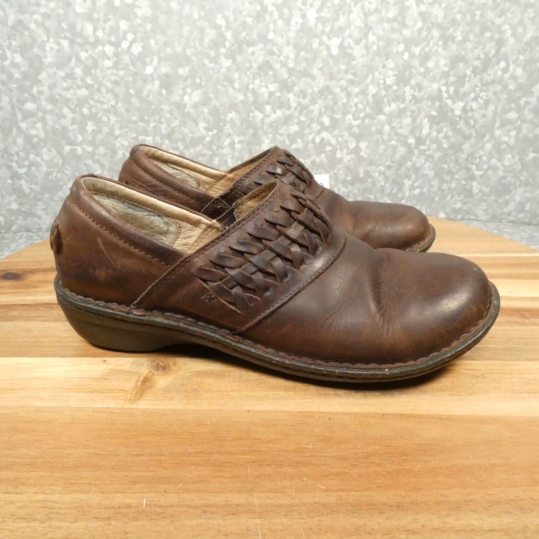 Ugg UGG Clogs Womens 9 Anila Brown Leather Block Heel Mules Fleece Lined 1005427 Size M / US 6-8 / IT 42-44 - 2 Thumbnail