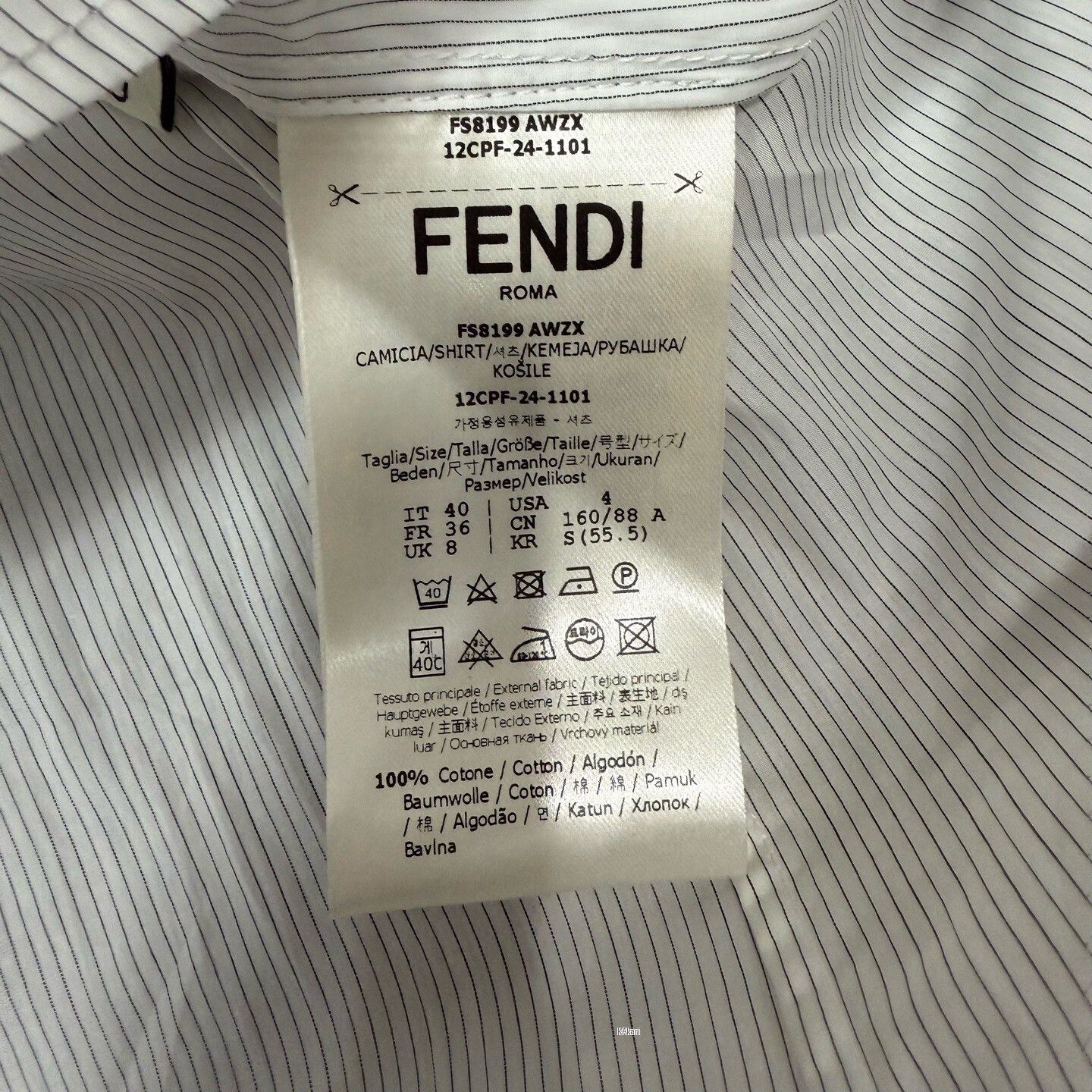 Fendi Fendi Striped Long-Sleeve Shirt Size US XXS / EU 40 - 4 Thumbnail