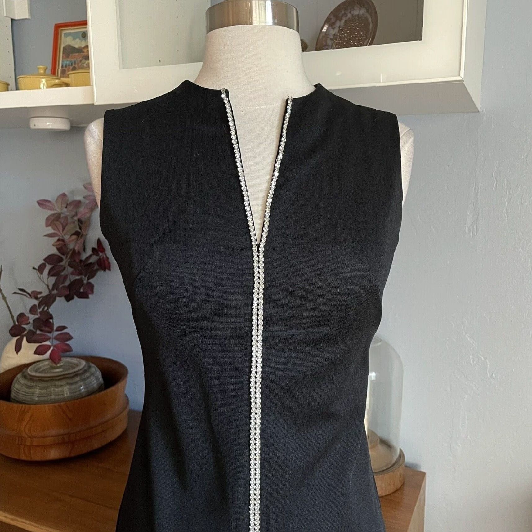 I. Magnin VINTAGE I. Magnin Black Maxi Dress Gown Rhinestones Cocktail Party 1960s Size 2 Womens Size XS / US 0-2 / IT 36-38 - 2 Thumbnail