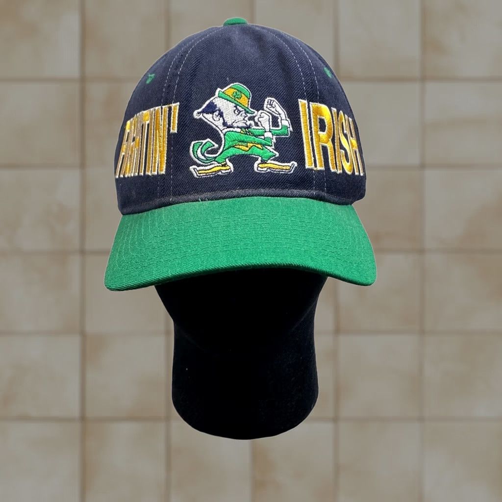 Starter VINTAGE Starter Notre Dame Fighting Irish Wool Snapback Hat 90s Blue One Size Men Size ONE SIZE - 1 Thumbnail