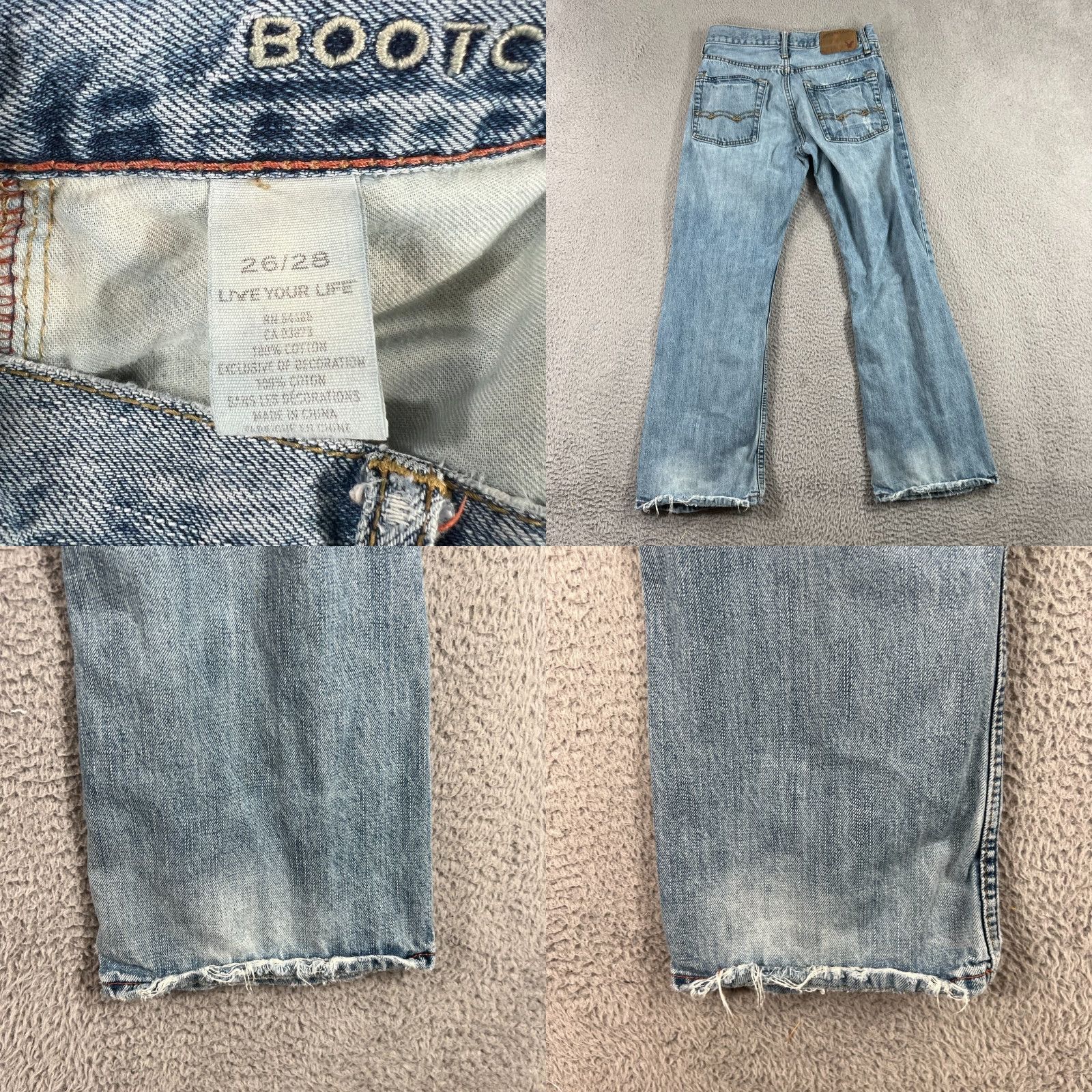 American Eagle Outfitters VINTAGE American Eagle Bootcut Jeans Mens 26x28 Blue Distressed Classic 5-Pocket Modern Grunge Size US 26 / EU 42 - 8 Thumbnail