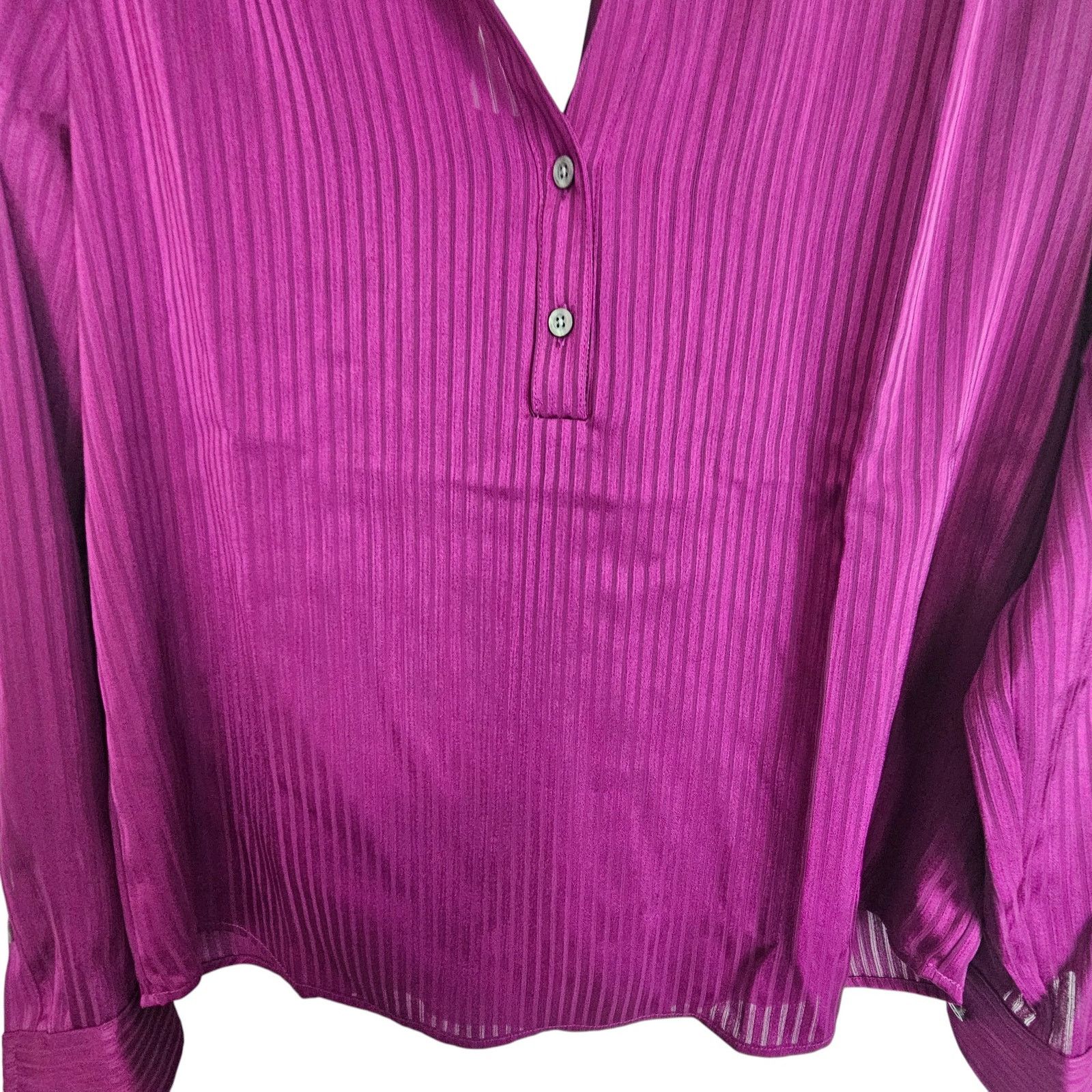 J.Crew J. Crew Womens Shadow Striped Popover Placket Blouse Size XS Size XS / US 0-2 / IT 36-38 - 4 Thumbnail