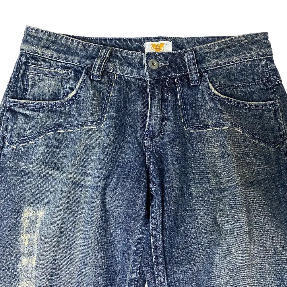 If Six Was Nine 2000's Antik Flared Seawash Tribal Bootcut Jeans Size US 29 - 4 Thumbnail