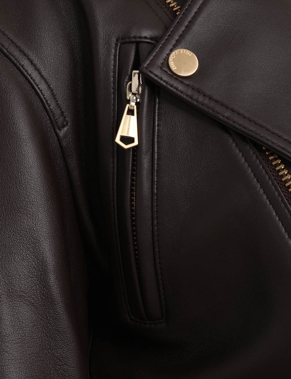 Zimmermann oc11z0225 Luminosity Leather Biker Jacket in Dark Brown Size M / US 6-8 / IT 42-44 - 6 Thumbnail