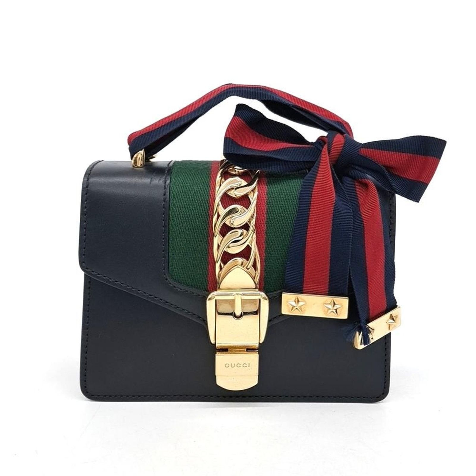 Gucci Mini Sylvie Bag (431666) (7989582) in Black, Women's