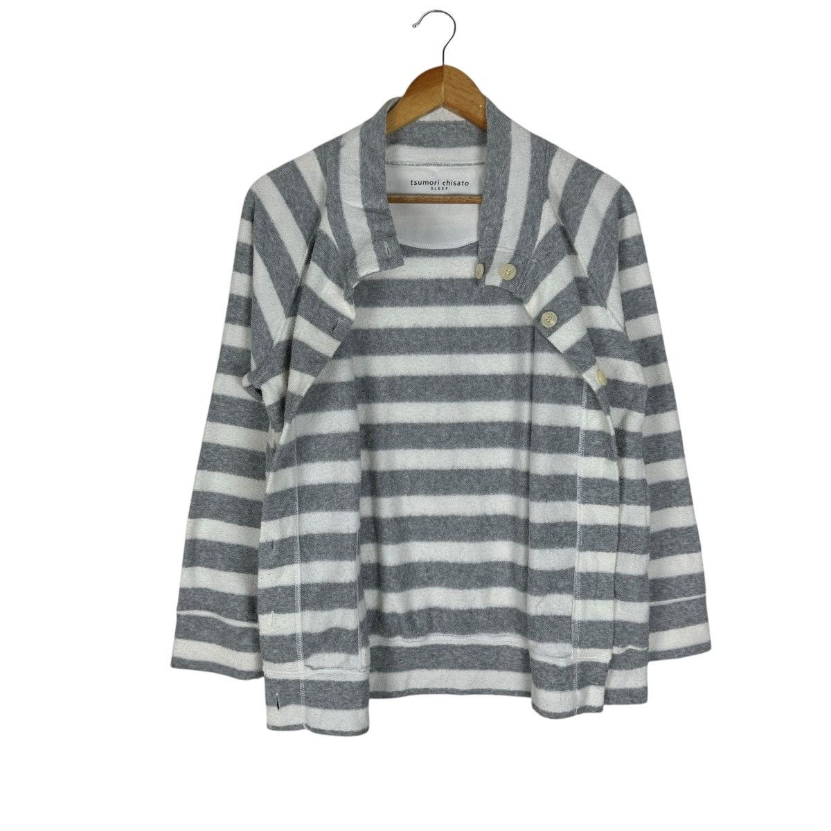Issey Miyake ⚡️TSUMORI CHISATO SLEEP IS STRIPPED SWEATER Size L / US 10 / IT 46 - 7 Thumbnail