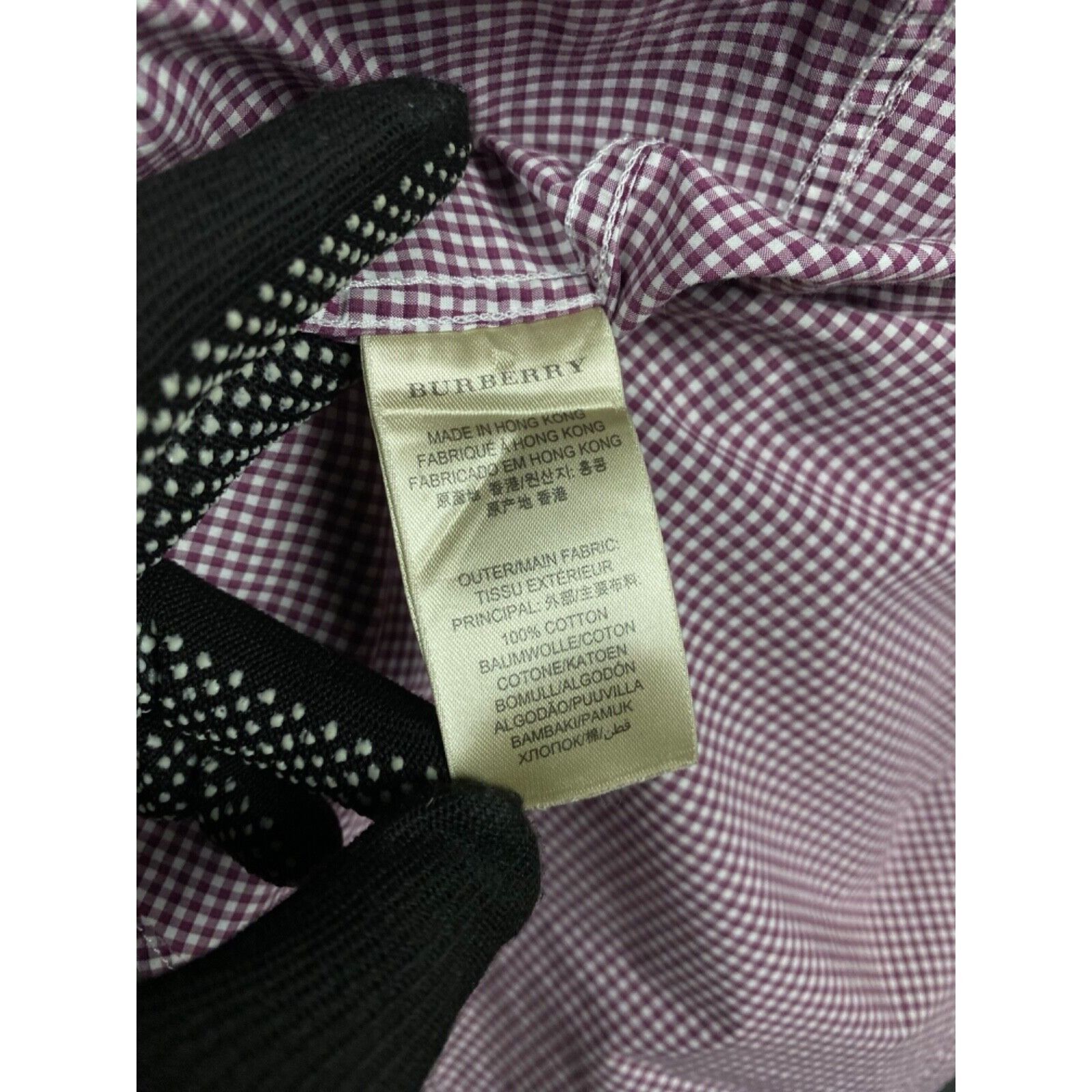 Burberry Burberry Small Logo Men's Red White Checked Longsleeve Shirt Size US L / EU 52-54 / 3 - 13 Thumbnail