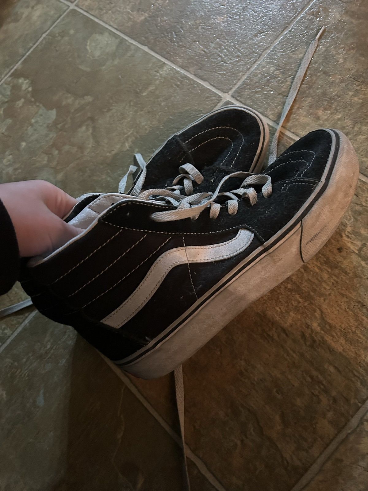 Vans × Vintage B&W HI TOP VANS SNEAKERS Size US 9 / EU 42 - 1 Thumbnail