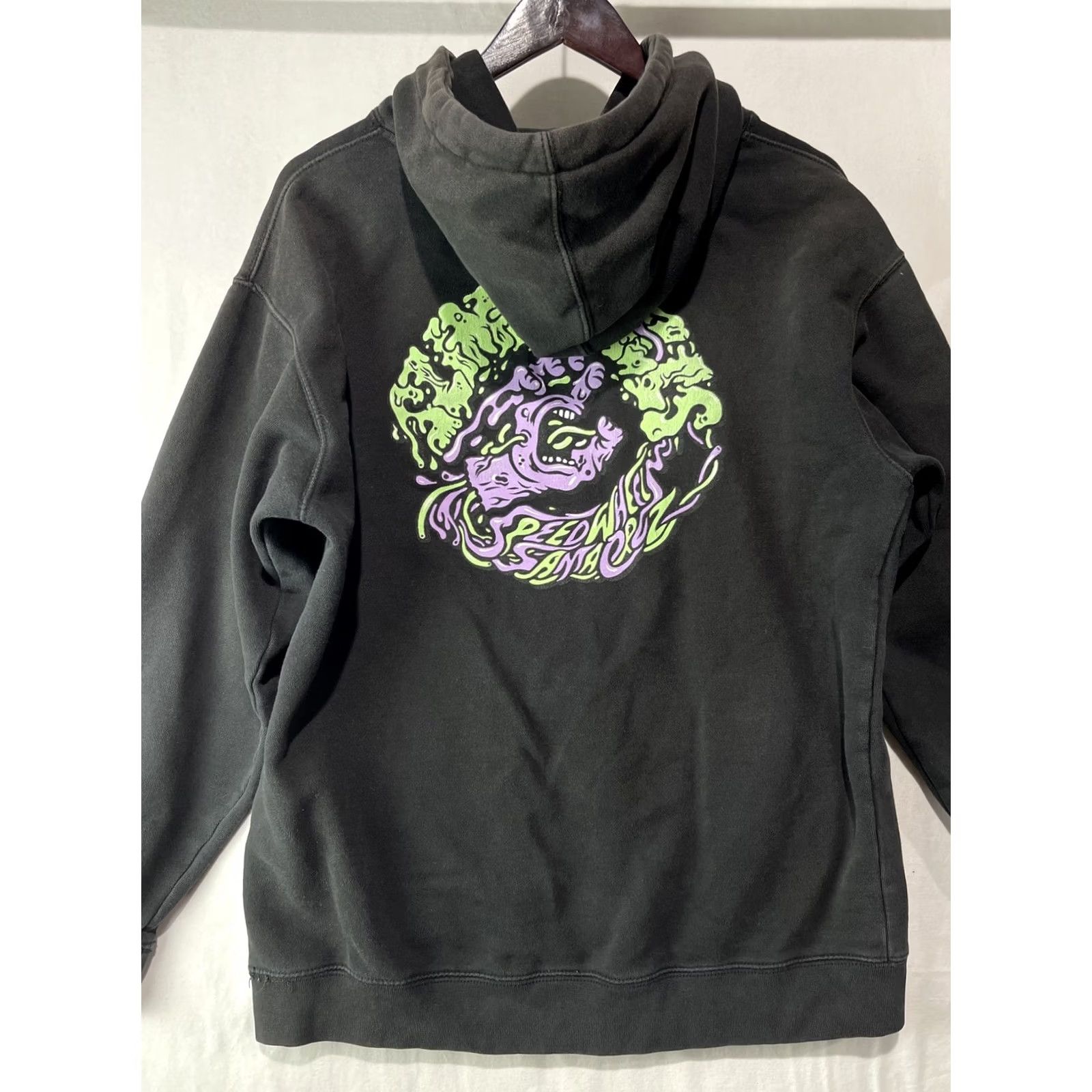 Vintage Santa Cruz Hoodie Mens M Black Slime Balls Speed Wheels Skateboard Pullover Graphic Print Logo Winter Outdoor Grunge Retro Size US M / EU 48-50 / 2 - 7 Thumbnail