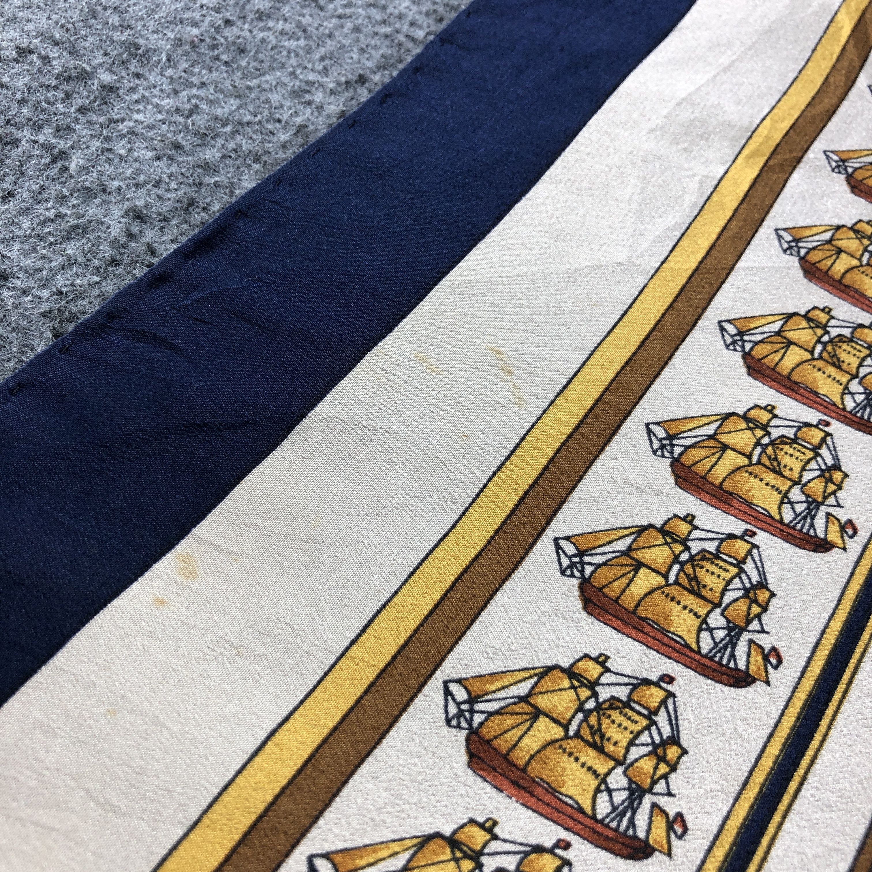 Vintage New England Forces Ships Silk Scarf M1377 Size ONE SIZE - 11 Thumbnail