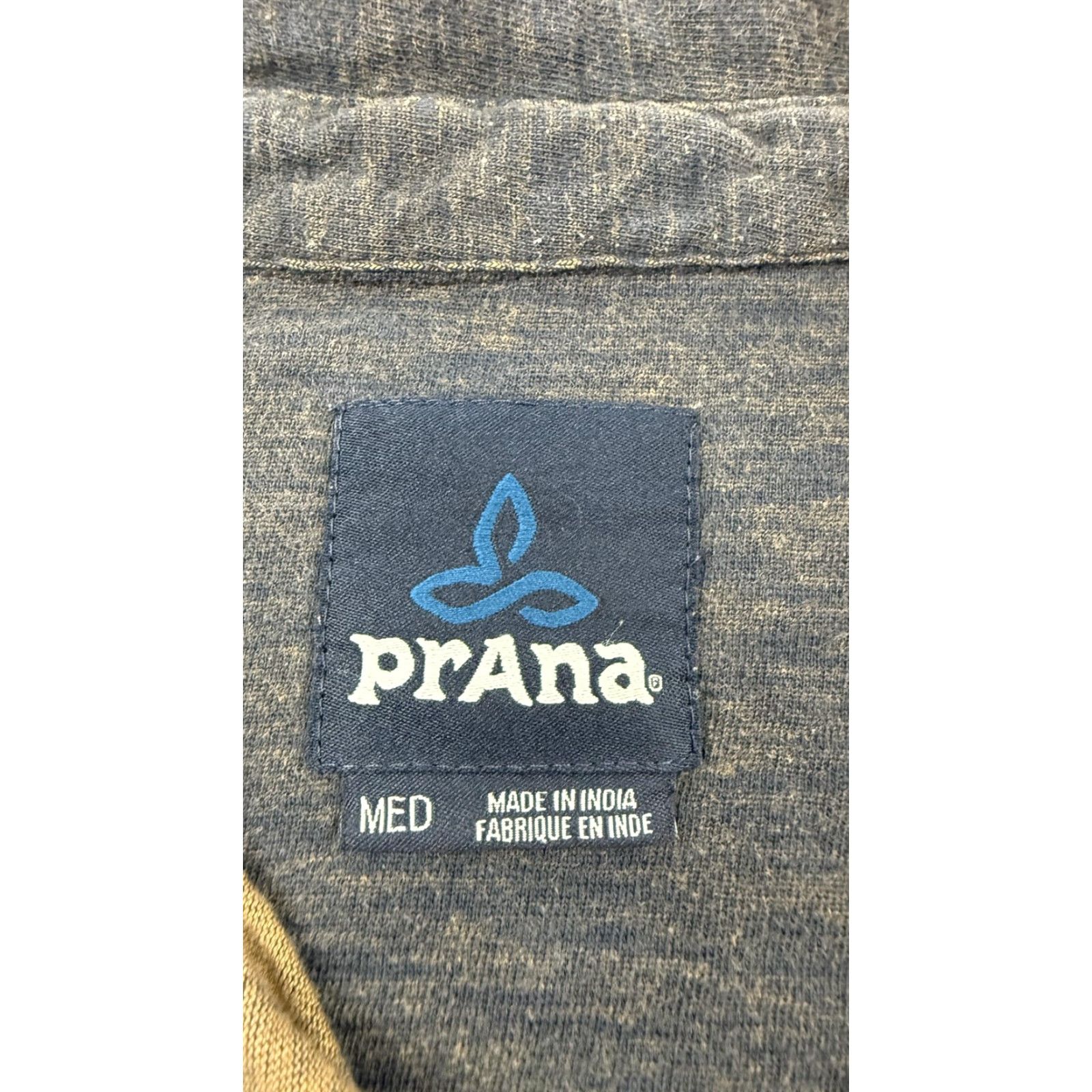 Prana prAna Shirt Mens M Gray Button-Up Casual Organic Cotton Recycled Polyester Blend Size US M / EU 48-50 / 2 - 5 Thumbnail