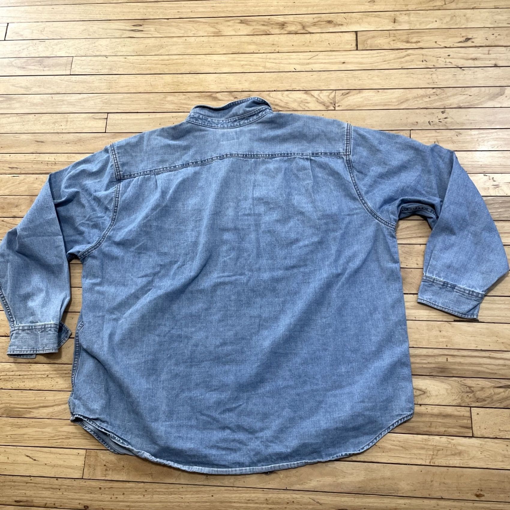 Denime VINTAGE Schmidt Workwear Shirt Denim Shirt Men 3XL Cotton Blue Jean Long Sleeve 3X Mens Size US XXL / EU 58 / 5 - 2 Thumbnail