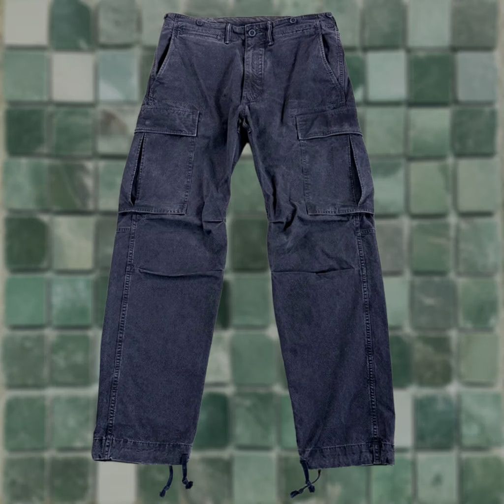 Ralph Lauren VINTAGE? No. RRL Pants Paratrooper Military Cargo Double RL Pants in Onyx Cloth Men 34x32 Size US 34 / EU 50 - 1 Thumbnail