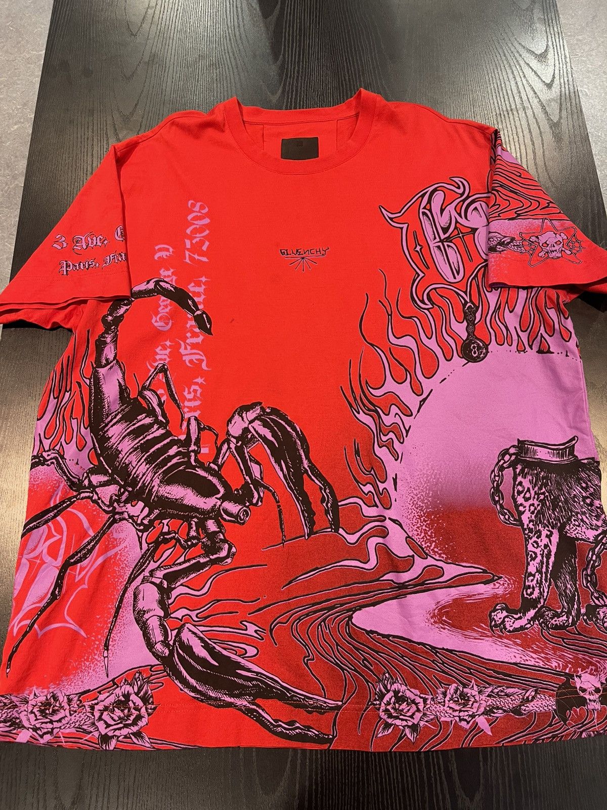 Givenchy Size XL - Givenchy Oversized Printed Cotton-Jersey T-Shirt Size US XL / EU 56 / 4 - 1 Thumbnail