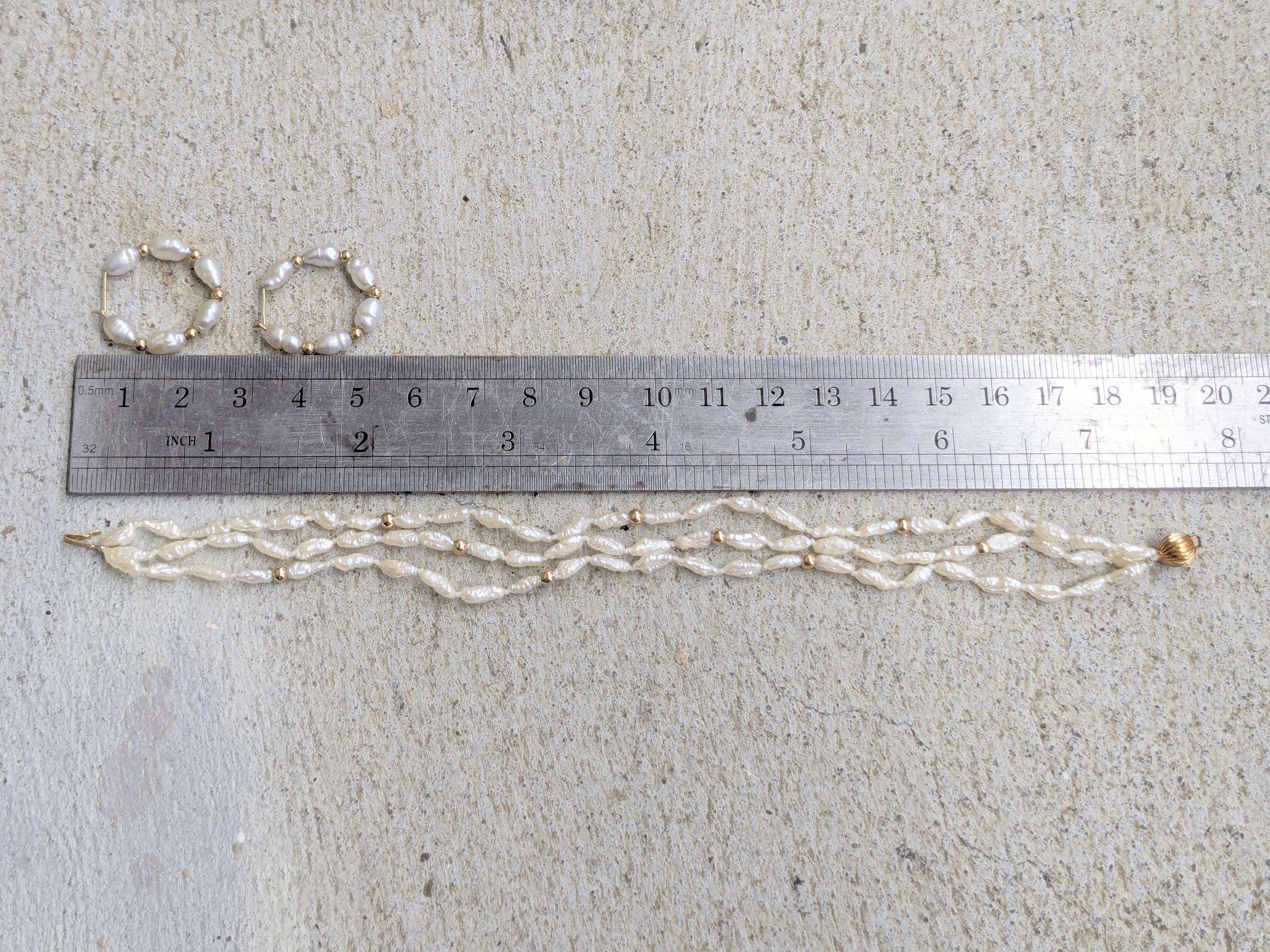 Jewelry × Vintage Gold Baroque Pearl Bracelet 14k 7.75" Size ONE SIZE - 12 Thumbnail