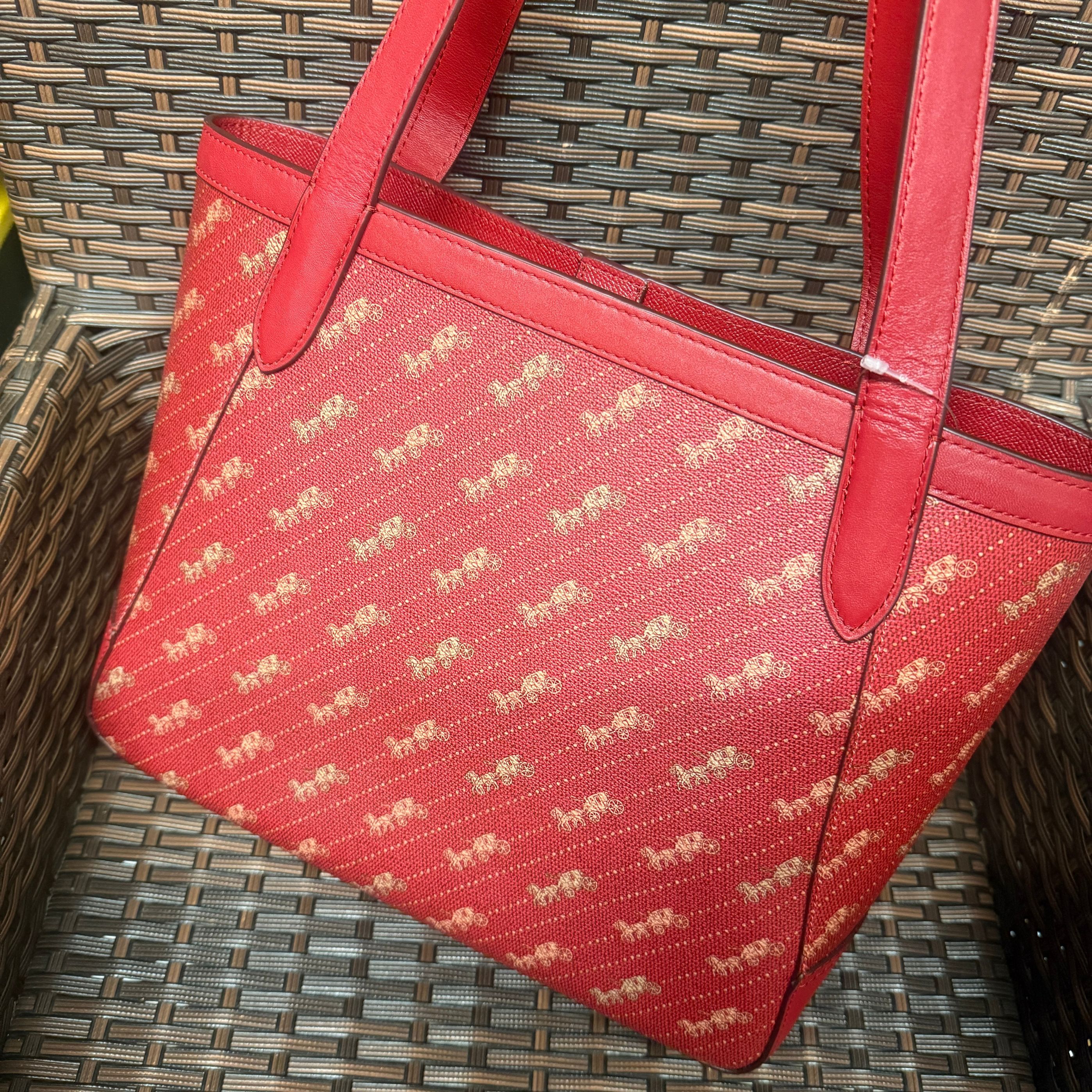 coach Tote With Horse And Carriage Dot Print c4061