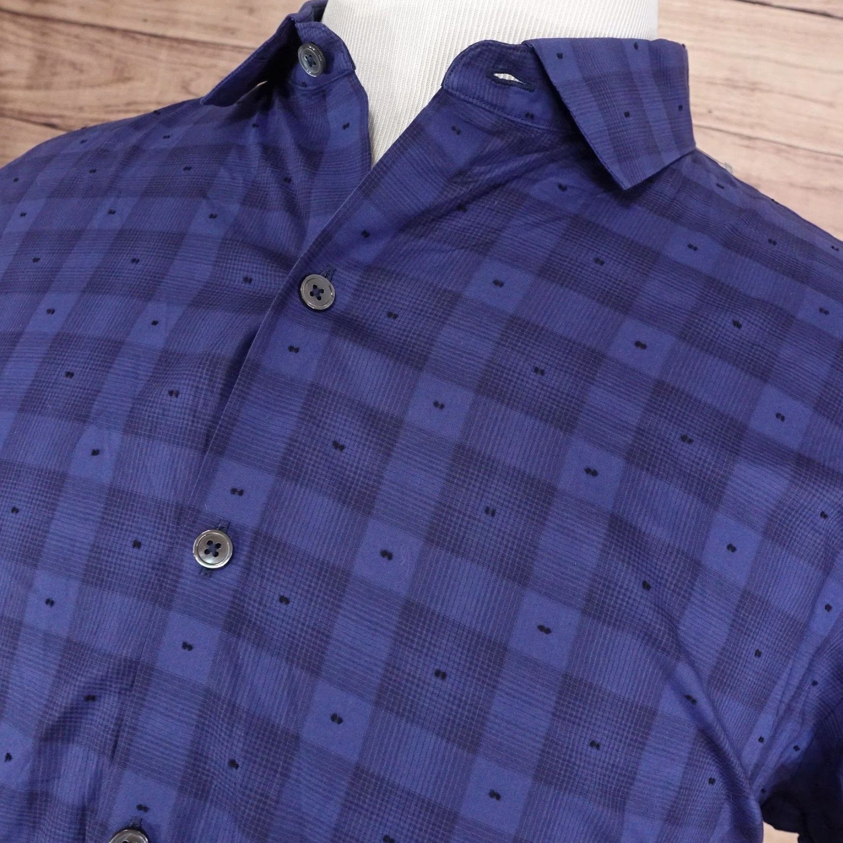 Vintage VINTAGE Zachary Prell Shirt Mens XL Blue Short Sleeve Button Front Cotton Plaid Casual Size US XL / EU 56 / 4 - 2 Thumbnail