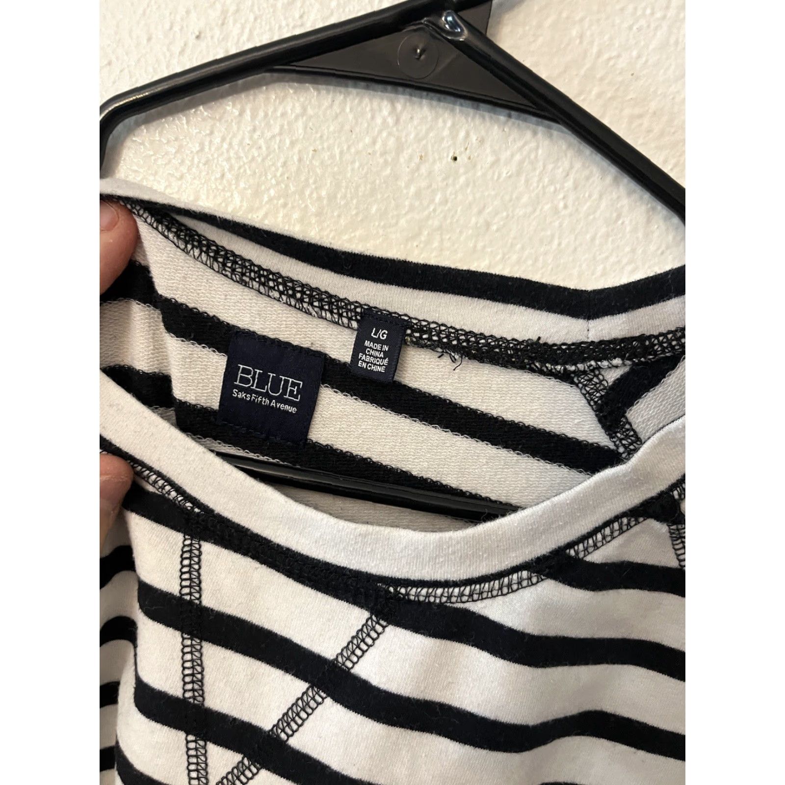 Saks Fifth Avenue Vintage Saks Fifth Avenue Blue Striped Ombré Sweater Women Large Droop Turtleneck Knit Pullover Size L / US 10 / IT 46 - 2 Thumbnail