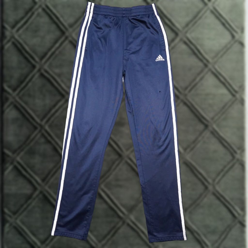 Adidas Adidas Track Pants Womens XL 18/20 Blue White Drawstring Pockets Regular Pants Size 40" / US 18 - 1 Thumbnail