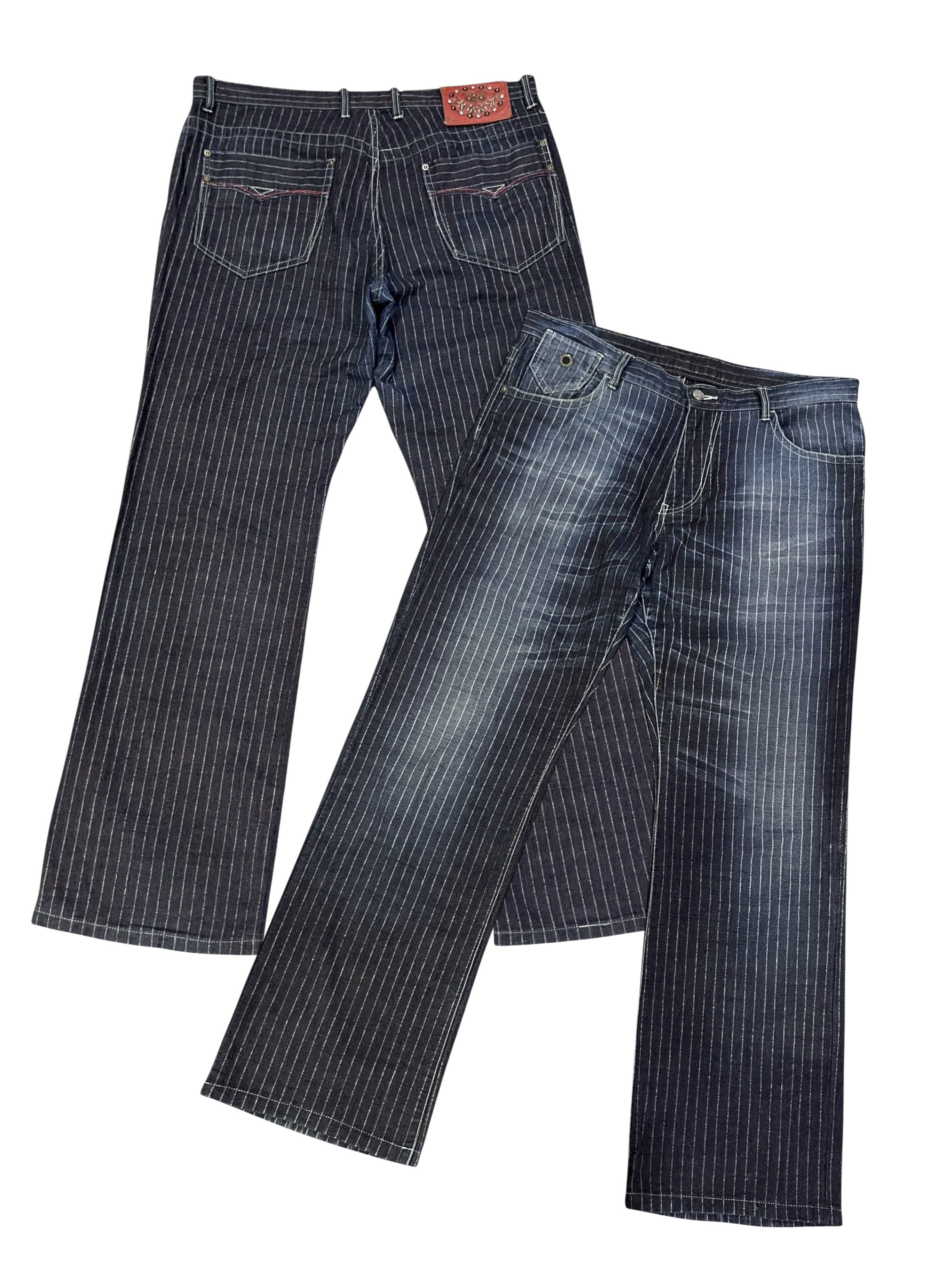 OVER THE STRiPES Vintage Dual Japan Hickory Wabash Twill Denim Jeans Size US 35 - 1 Thumbnail