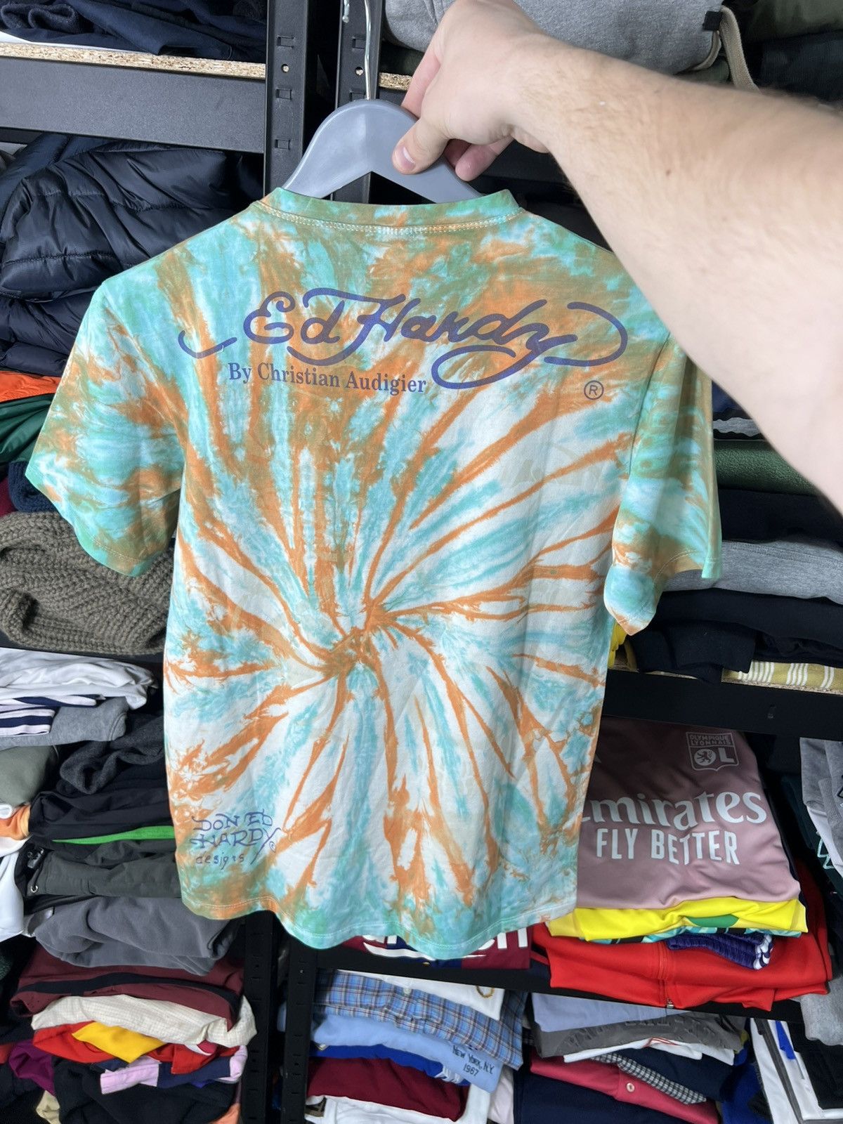 Ed Hardy Ed Hardy Love Kills Tie-Dye T-shirt Green/Orange Size L Size US L / EU 52-54 / 3 - 8 Thumbnail