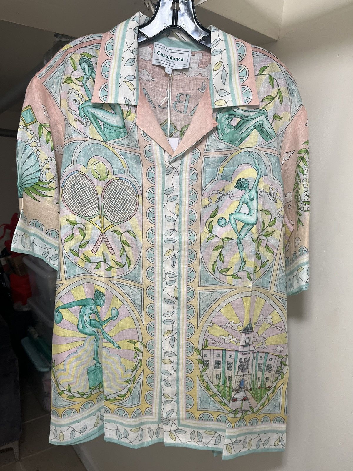 Casablanca Casablanca Cuban Collar Short Sleeve Shirt Sz M Size US M / EU 48-50 / 2 - 2 Thumbnail
