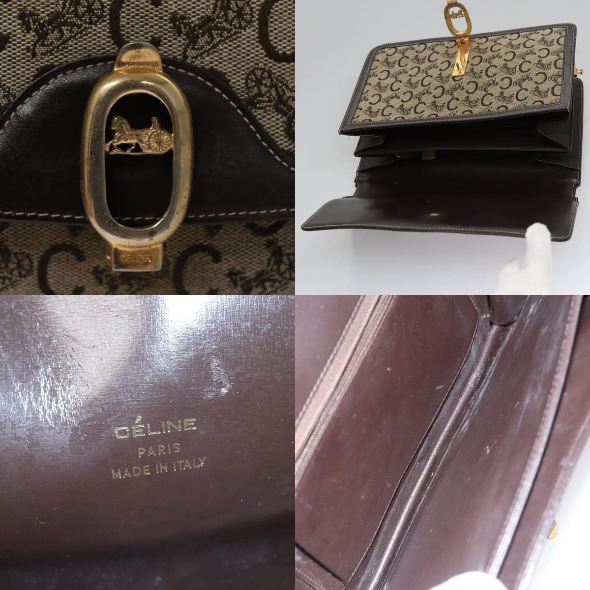 Celine CELINE C Macadam Canvas Shoulder Bag Beige Brown Size ONE SIZE - 11 Thumbnail
