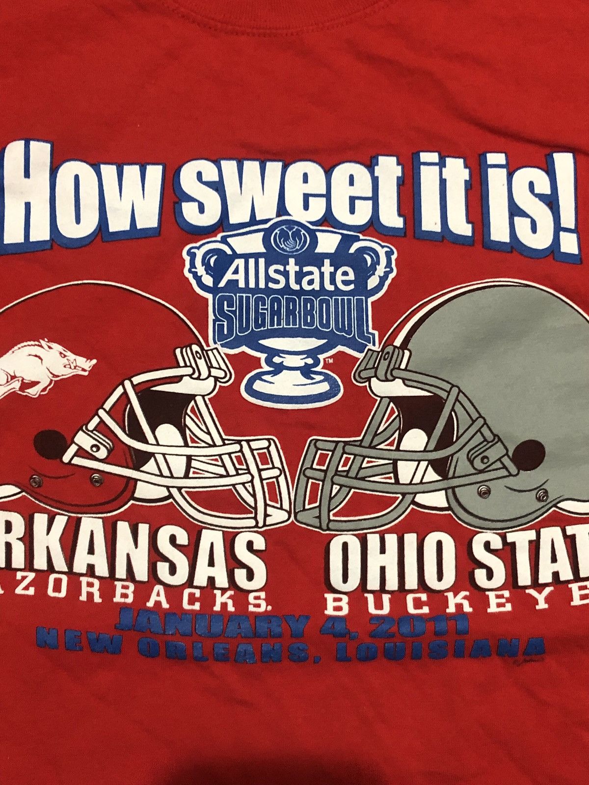Other 2011 Arkansas Razorbacks Sugar Bowl Tee Size US XL / EU 56 / 4 - 2 Thumbnail