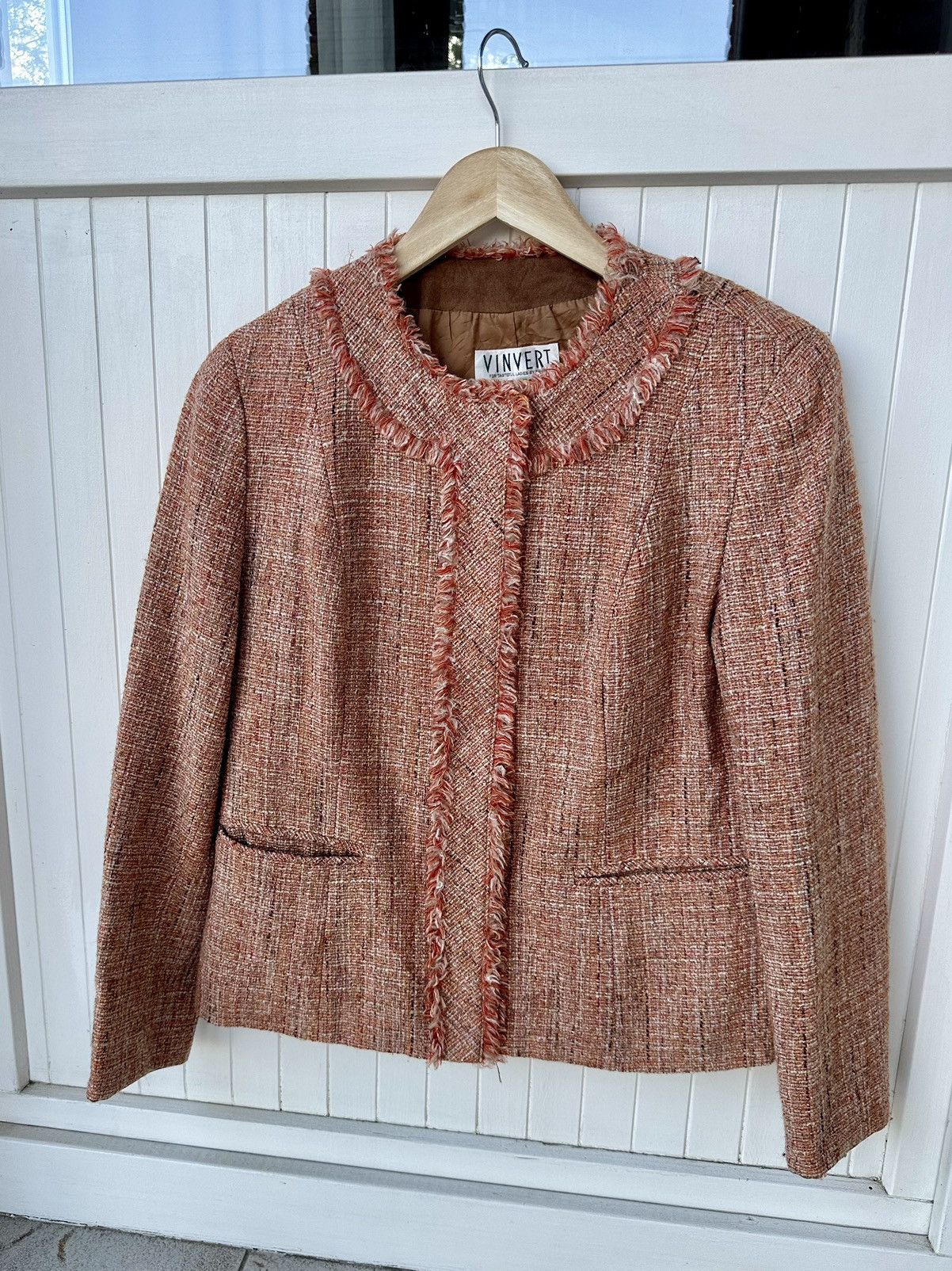 Japanese Brand Vintage Vinvert Tweed Jacket Made In Japan Size M / US 6-8 / IT 42-44 - 3 Thumbnail