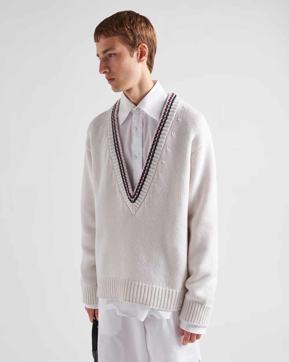 Prada o1bcso1str1025 Cashmere Sweater in White Size US M / EU 48-50 / 2 - 3 Thumbnail
