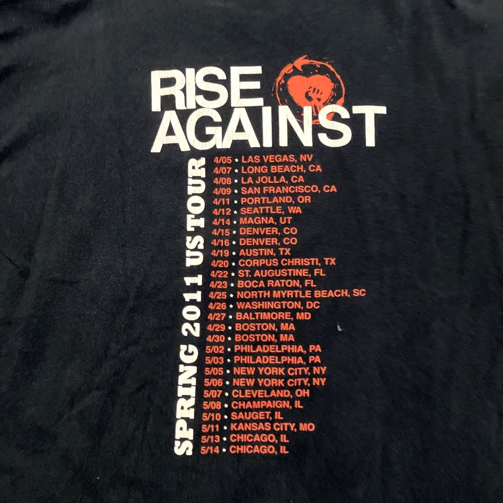 Vintage VINTAGE Rise Against Concert T Shirt XL Black Rock Punk Band Tour 2011 Mens Short Sleeve Crew Neck Graphic Print 100% Cotton Size US XL / EU 56 / 4 - 4 Thumbnail