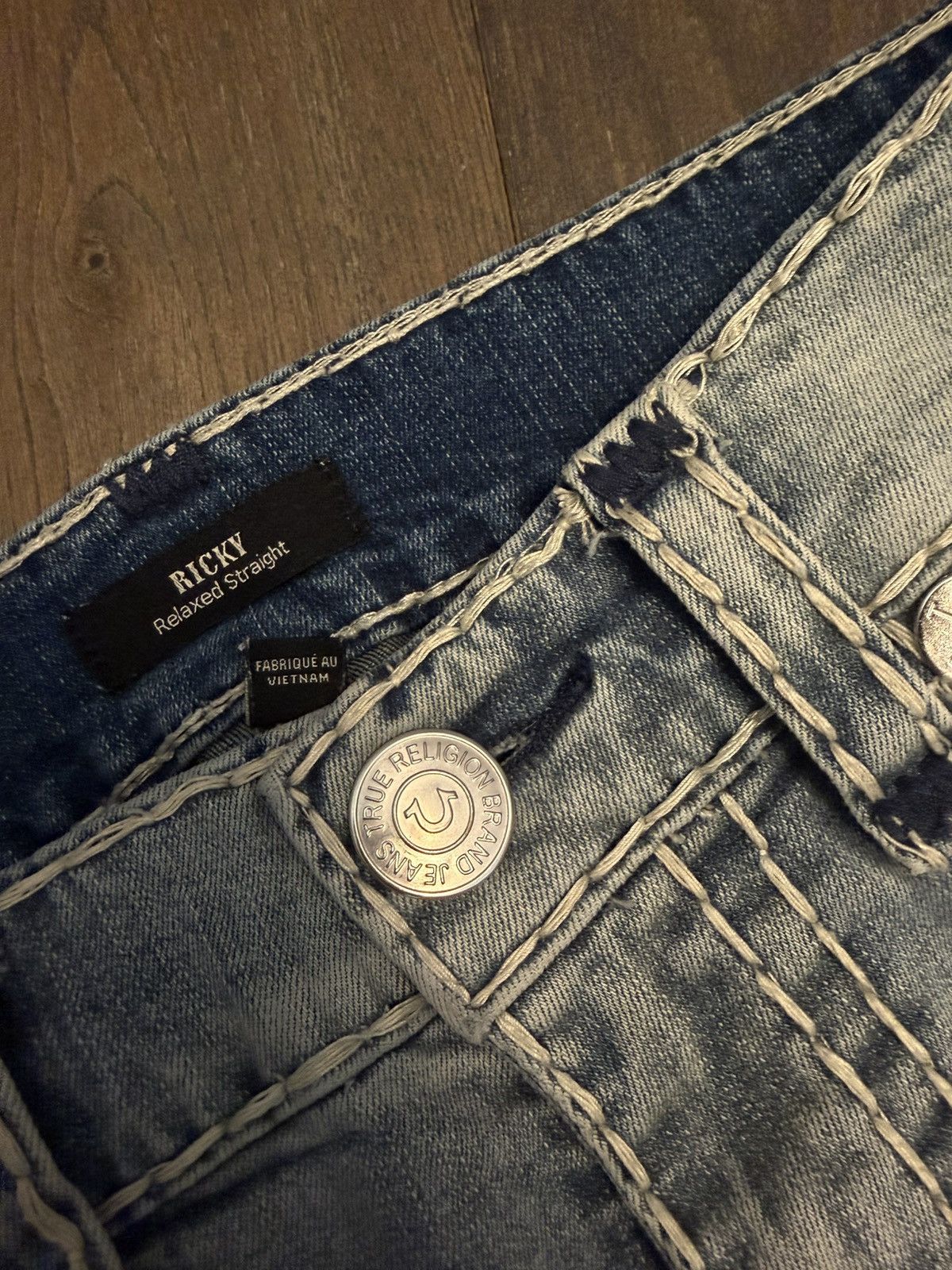 True Religion True Religion Ricky Straight Jeans Size US 32 / EU 48 - 5 Thumbnail