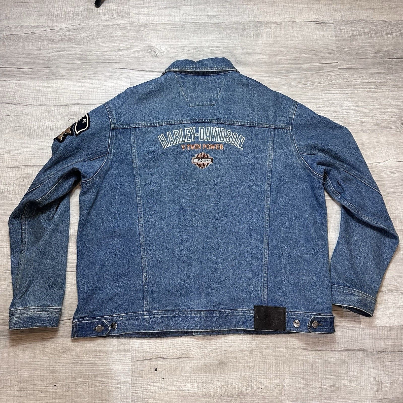 Harley Davidson VTG Harley Davidson Denim Button Up Jacket Mens V Twin Power Size US XL / EU 56 / 4 - 11 Thumbnail