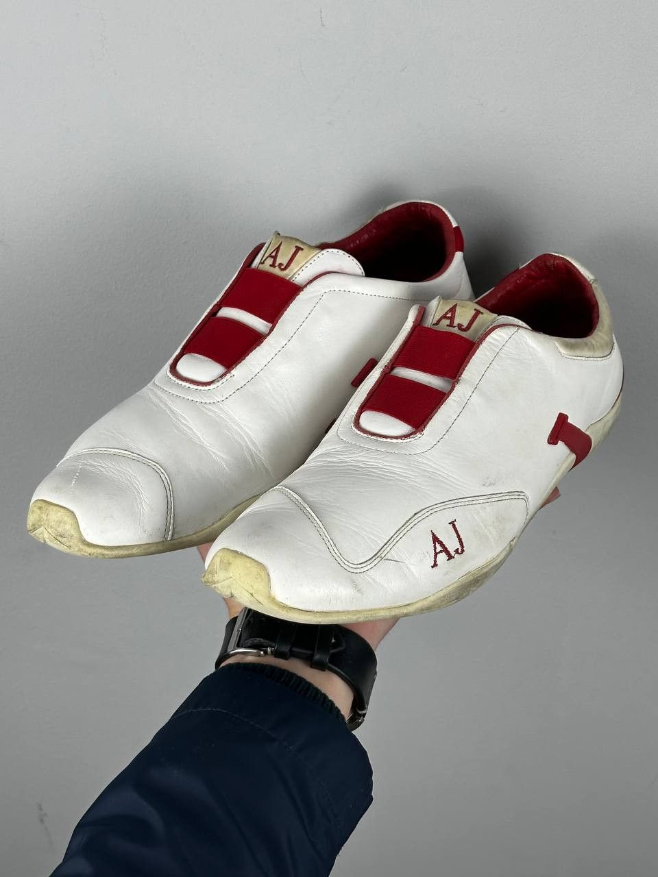 Armani Vintage Armani Jeans White Leather Speedcat Sneakers Size US 11 / EU 44 - 10 Thumbnail