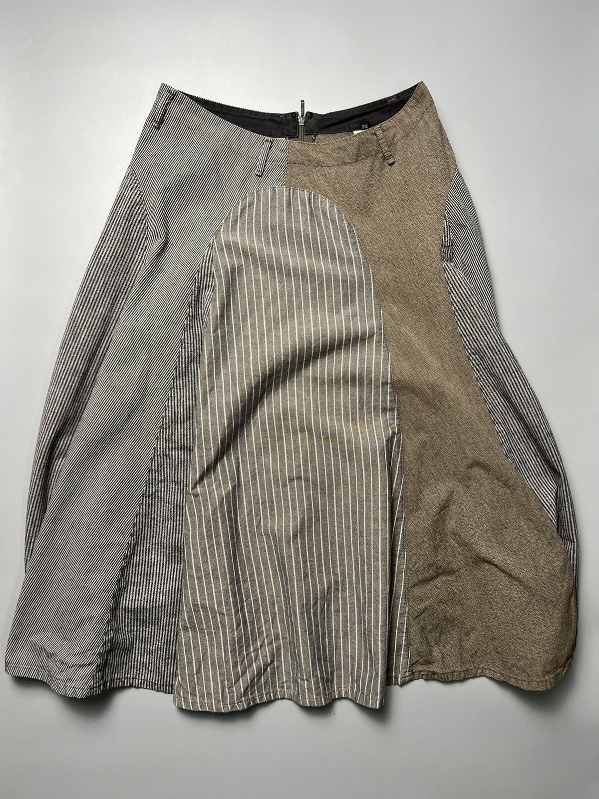 Kapital Kapital Patchwork Hikory/HerringboneTwill Midi Skirts Size 28" / US 6 / IT 42 - 1 Thumbnail
