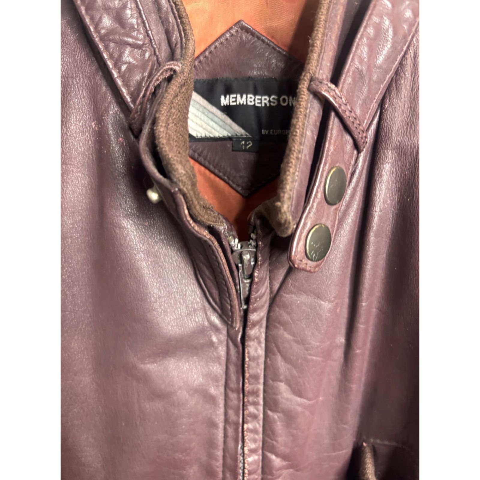 Members Only VINTAGE Members Only Jacket Mens 42 Brown Leather Bomber Flight Zip Pockets 80s Size US XS / EU 42 / 0 - 3 Thumbnail