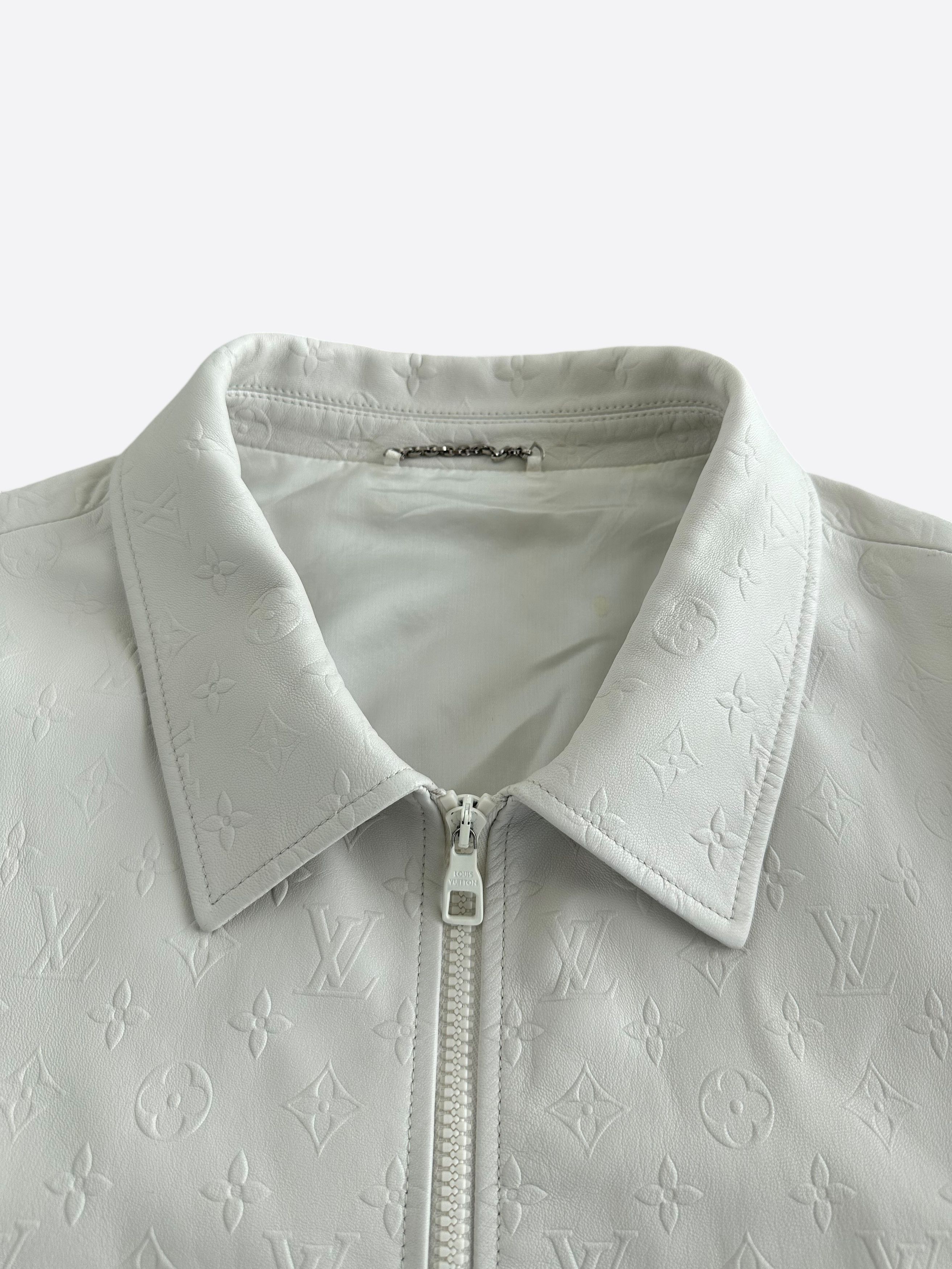 Louis Vuitton Louis Vuitton White Monogram Mix Leather Jacket Size US XXL / EU 58 / 5 - 3 Thumbnail