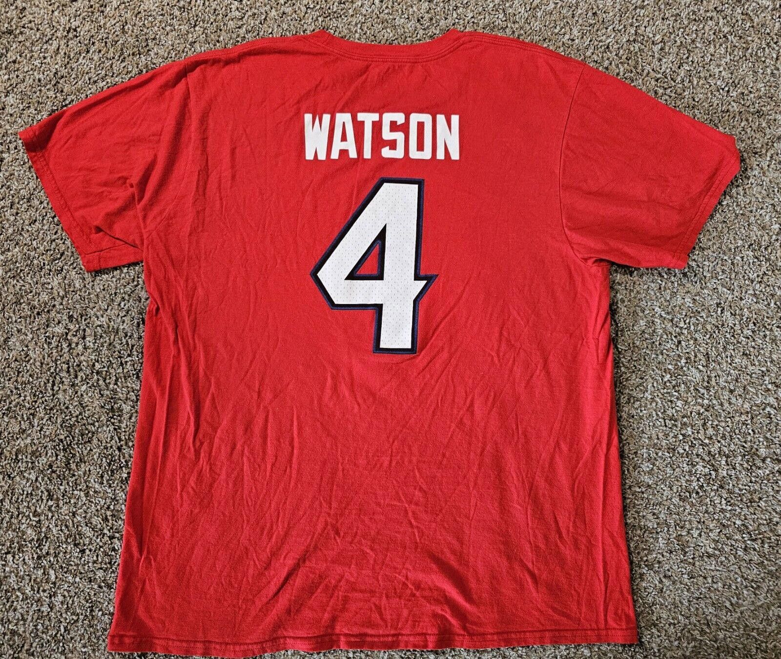 Designer Houston Texans NFL Fanatics Red Deshaun Watson #4 L T Size ONE SIZE - 6 Thumbnail