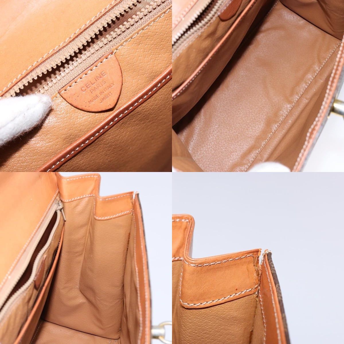 Celine CELINE Macadam Canvas Hand Bag Pvc Leather Brown Gold Size ONE SIZE - 12 Thumbnail