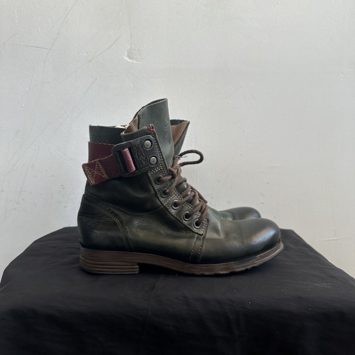 A.S.98 Vintage Fly London Straped Avant Garde Leather High Boots Size US 8 / IT 38 - 1 Thumbnail
