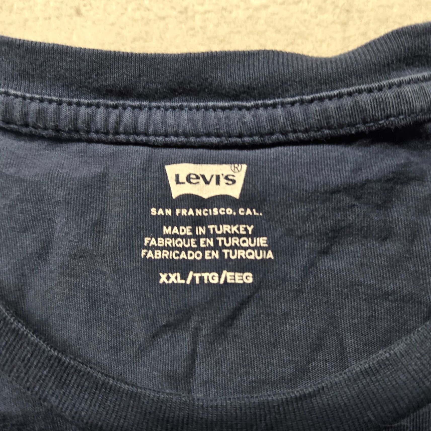 Levi's Levi's Logo Crew Neck T-Shirt Short Sleeve Adult 2XL Blue Cotton Men Size US XXL / EU 58 / 5 - 3 Thumbnail