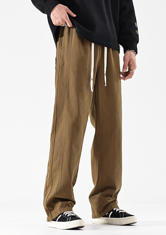 Japanese Brand Retro loose straight casual khaki cargo trousers Size US 32 / EU 48 - 3 Thumbnail