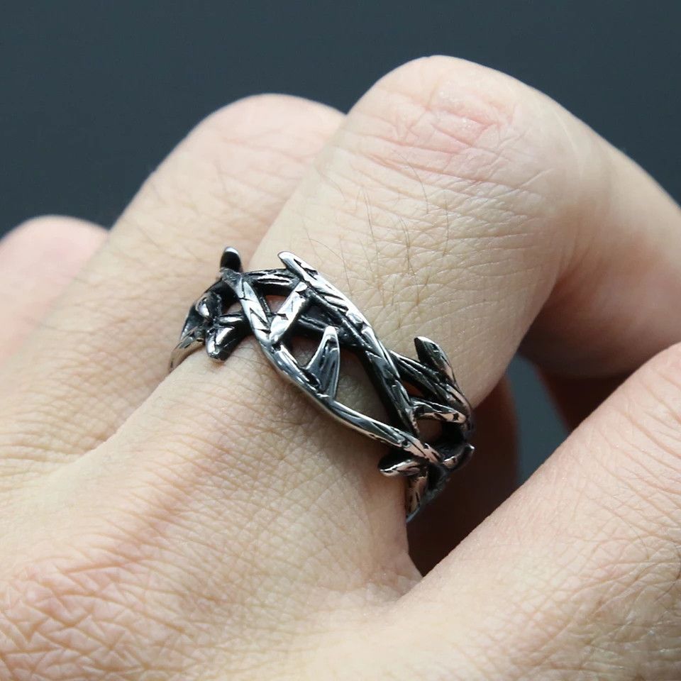 Jewelry × Vintage Retro Peace Olive Branch Stainless Steel Ring (Size 10) Size ONE SIZE - 2 Thumbnail