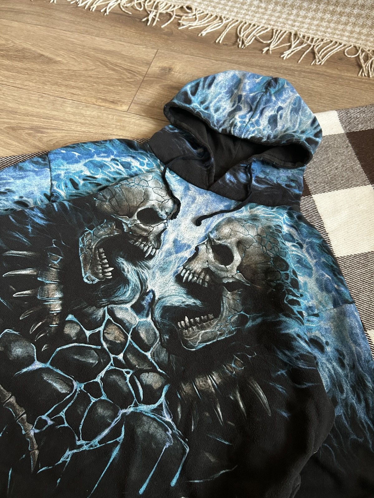 Vintage Vintage Spiral Y2k Full print skeleton mma style hoodies Size US XL / EU 56 / 4 - 3 Thumbnail