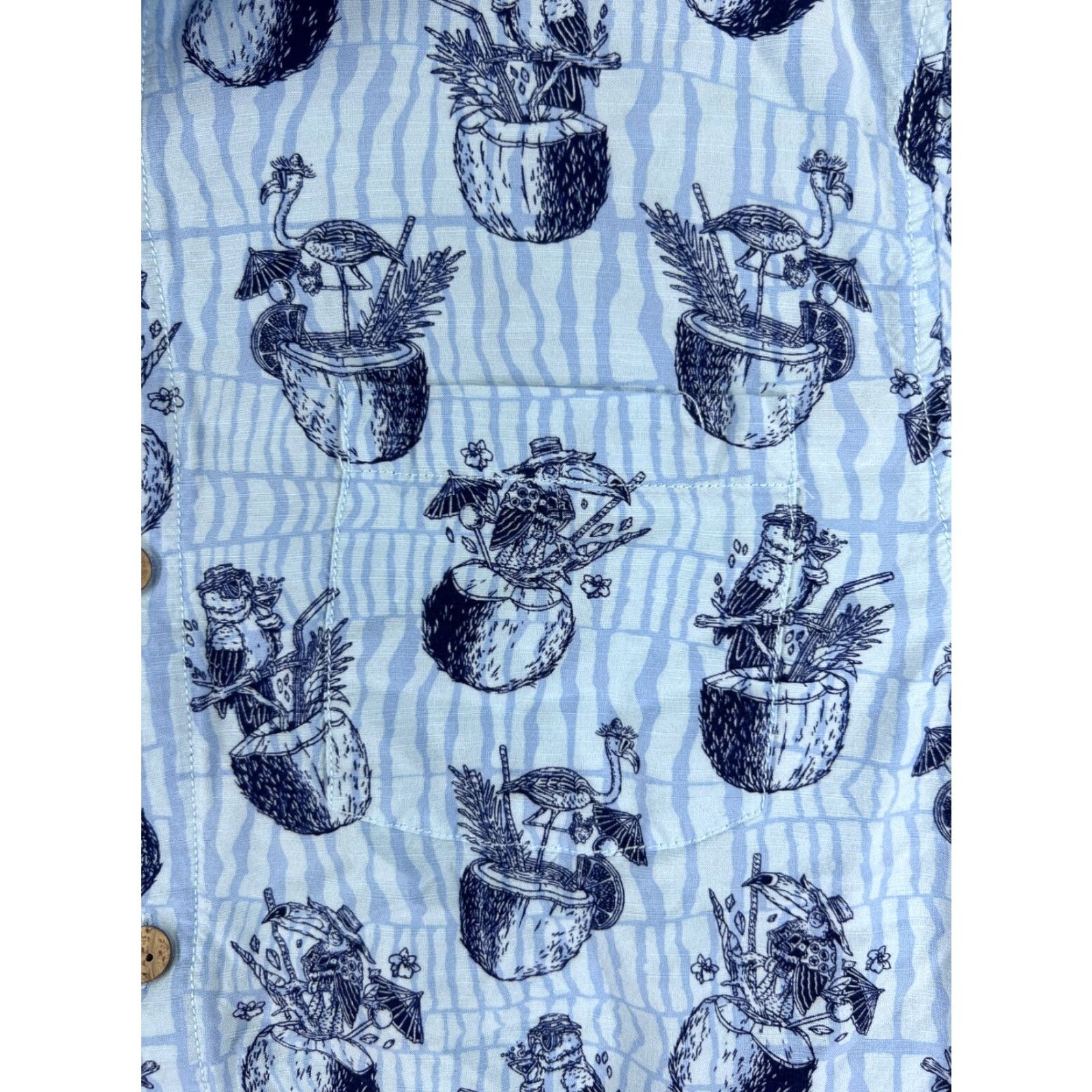 Tommy Bahama Tommy Bahama Shirt Men Medium Blue Veracruz Cay Tropical Drinks Birds Coconut Size US M / EU 48-50 / 2 - 6 Thumbnail