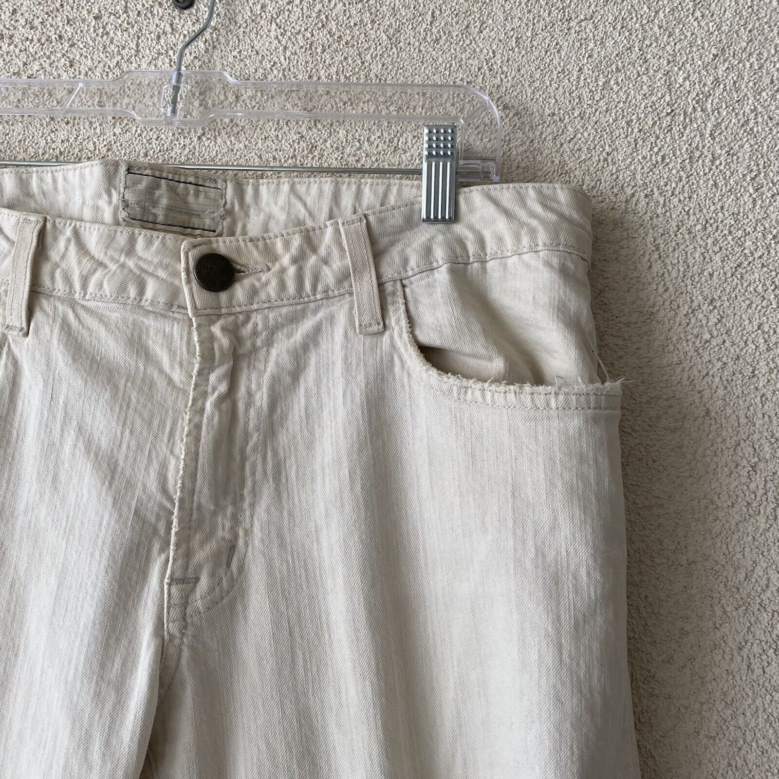 Current/Elliot Current Elliott Womens Jeans White Cropped Straight Midrise Size 28" / US 6 / IT 42 - 6 Thumbnail